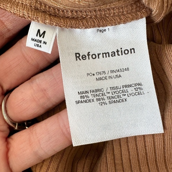 Reformation Kassia Ribbed Knit Pants in Butterscotch - Picture 13 of 14